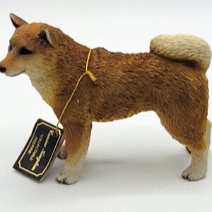 Shiba Inu Puppy Dog Canine Kingdom Collectable Figurine Standing with Tag